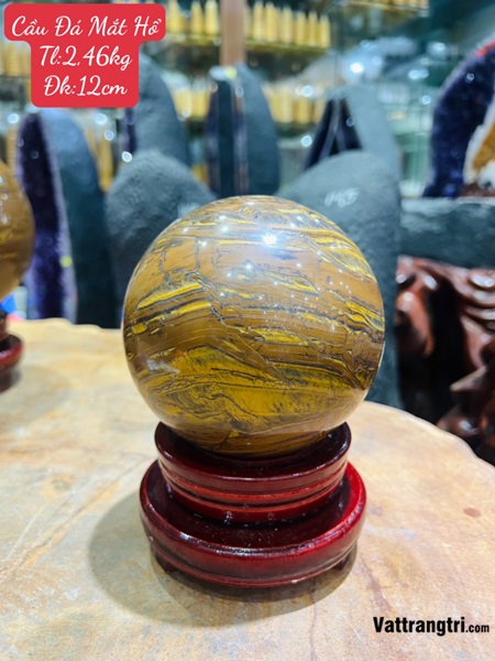 Quả Cầu Đá Mắt Hổ 12cm