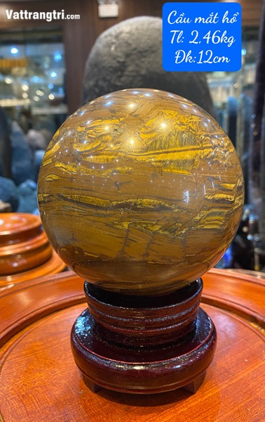 Quả Cầu đá mắt hổ 12cm