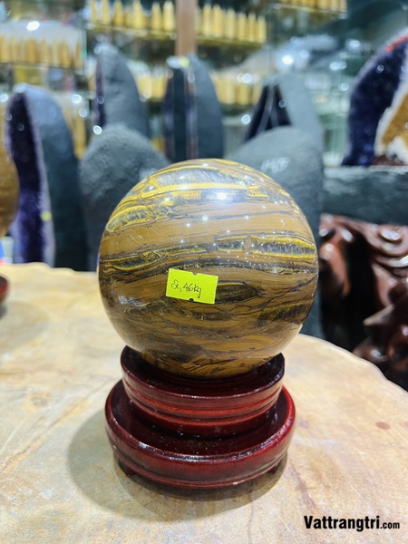 Quả Cầu Đá Mắt Hổ 12cm