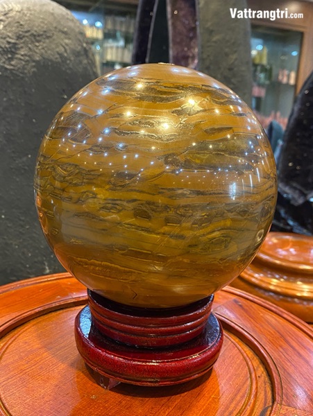 Quả Cầu đá mắt hổ 16.5cm