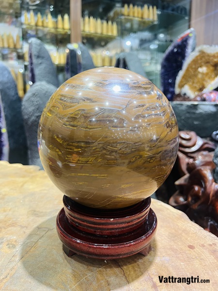 Quả Cầu Đá Mắt Hổ 17cm