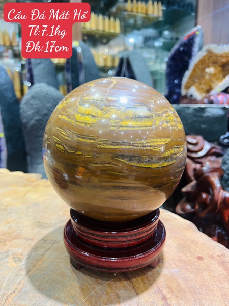 Quả Cầu Đá Mắt Hổ 17cm