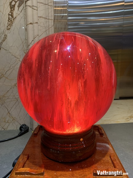 Quả Cầu đá Obisidian Đỏ 23cm