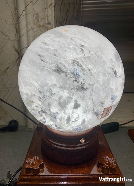 Quả Cầu đá Obisidian Trắng 19cm