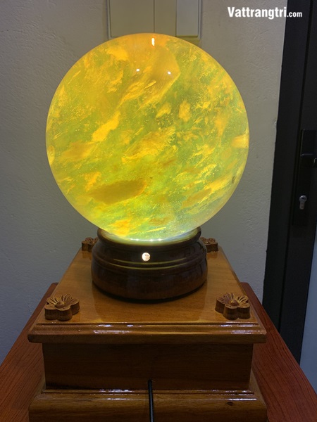 Quả Cầu đá obisidian vàng 22cm