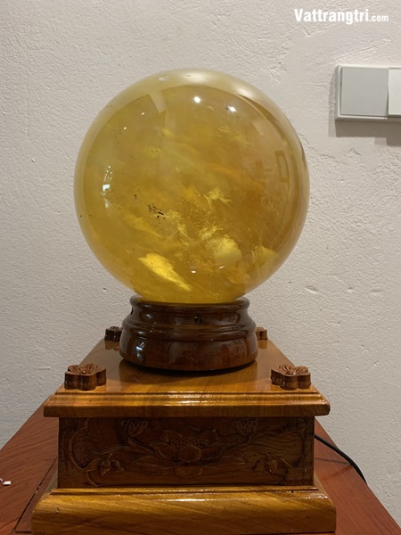 Quả Cầu đá obisidian vàng 25cm