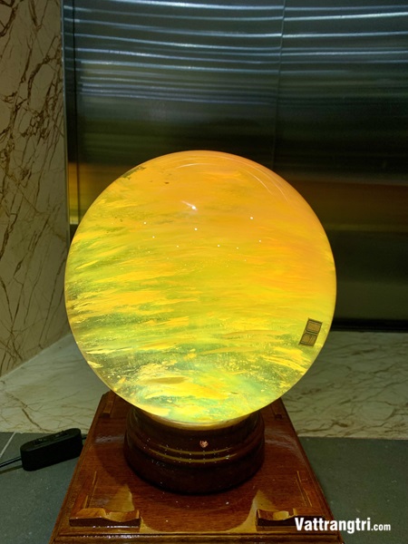 Quả Cầu đá Obisidian Vàng 25cm