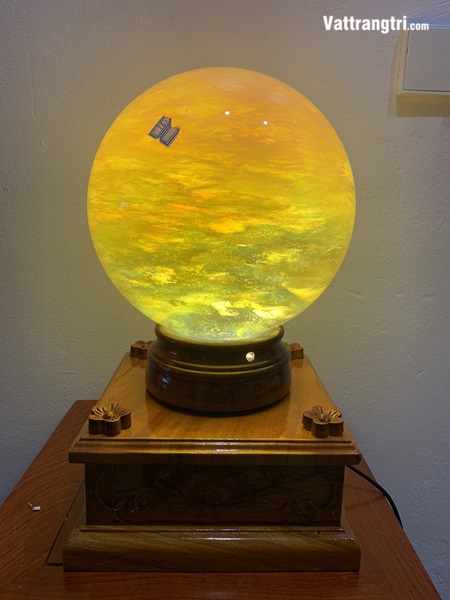 Quả Cầu đá obisidian vàng 25cm