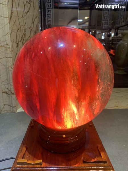 Quả Cầu đá Obsidian đỏ 25cm