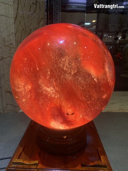 Quả Cầu đá Obsidian đỏ 25cm