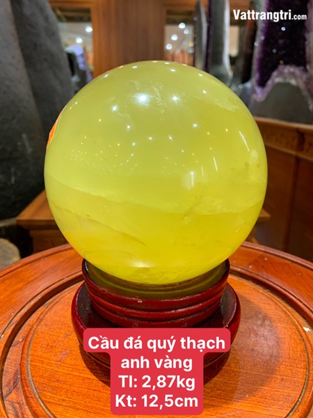 Quả cầu đá thạch anh vàng 12.5cm