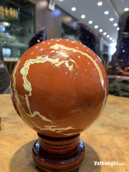 Quả Cầu ngọc bích đỏ 15cm