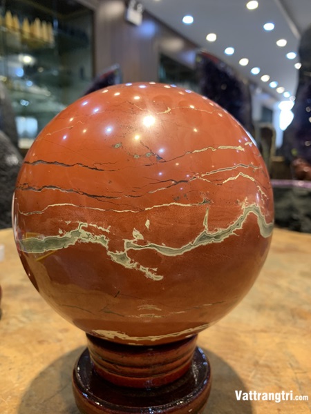 Quả Cầu ngọc bích đỏ 15cm