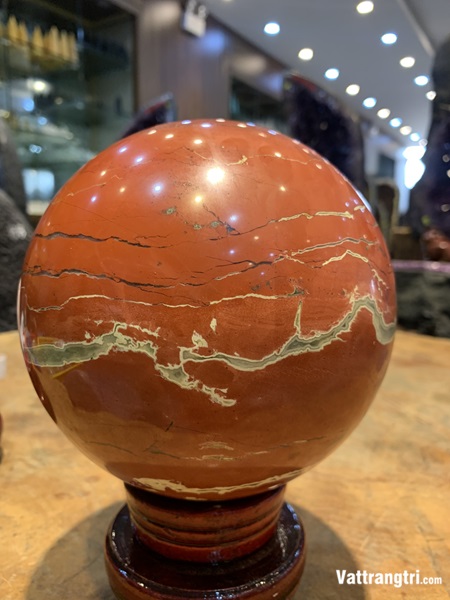 Quả Cầu ngọc bích đỏ 15cm
