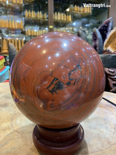 Quả Cầu ngọc bích đỏ 18cm