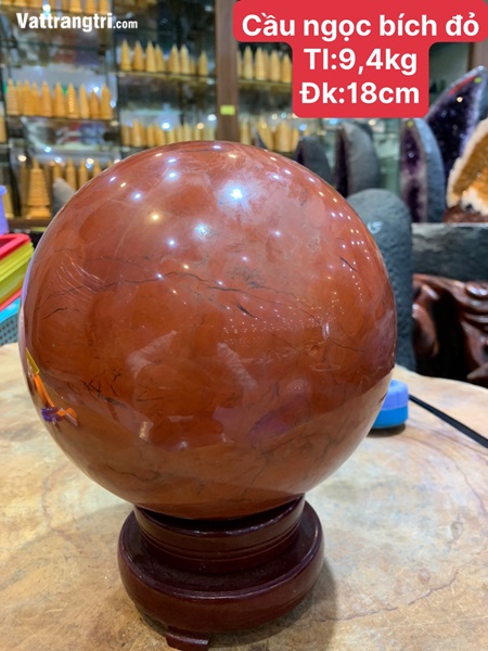 Quả Cầu ngọc bích đỏ 18cm