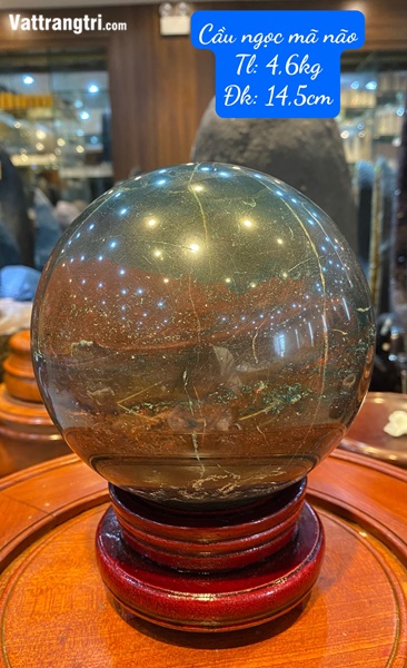 Quả cầu ngọc mã não rêu 14.5cm