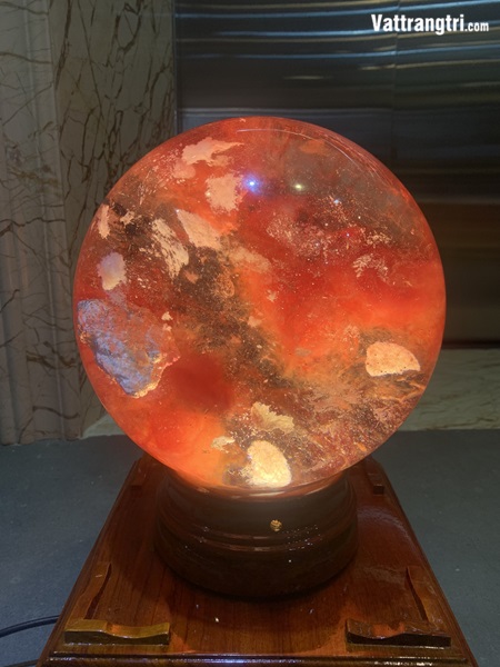 Quả Cầu Obsidian đỏ trong 25cm