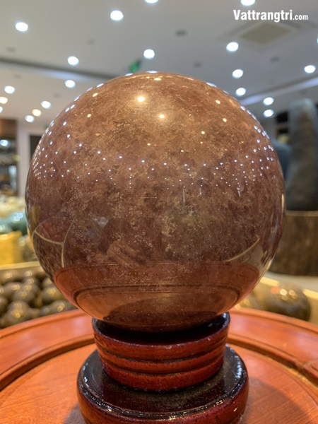 Quả cầu thạch anh dâu tây đỏ 12cm