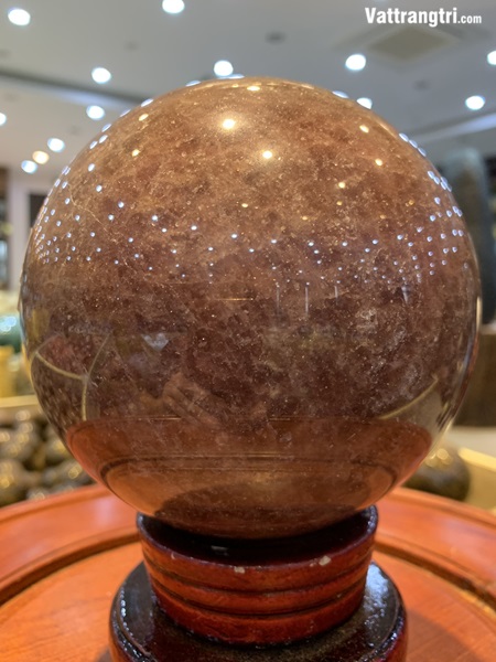 Quả cầu thạch anh dâu tây đỏ 12cm