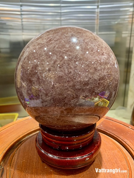 Quả Cầu thạch anh dâu tây đỏ 15cm