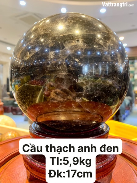 Quả Cầu thạch anh đen 17cm