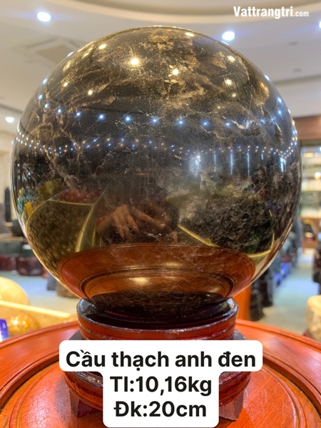 Quả Cầu thạch anh đen 20cm