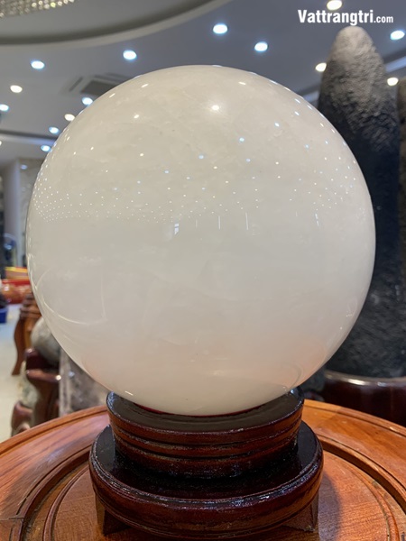 Quả cầu thạch anh trắng dừa 20cm