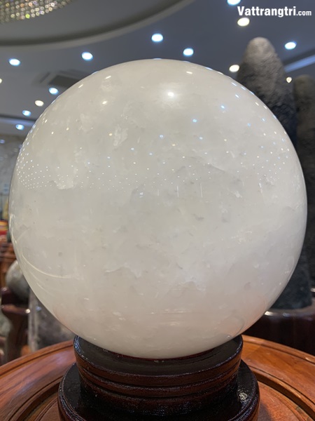 Quả cầu thạch anh trắng dừa 20cm