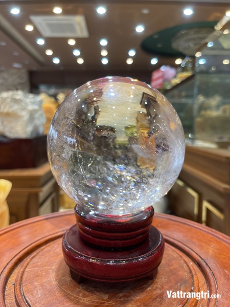 Quả Cầu thạch anh trắng vip siêu trong 12cm