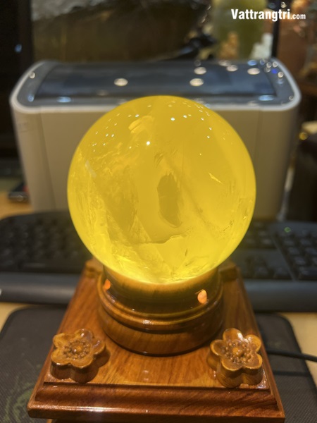Quả Cầu Thạch Anh Vàng 11cm