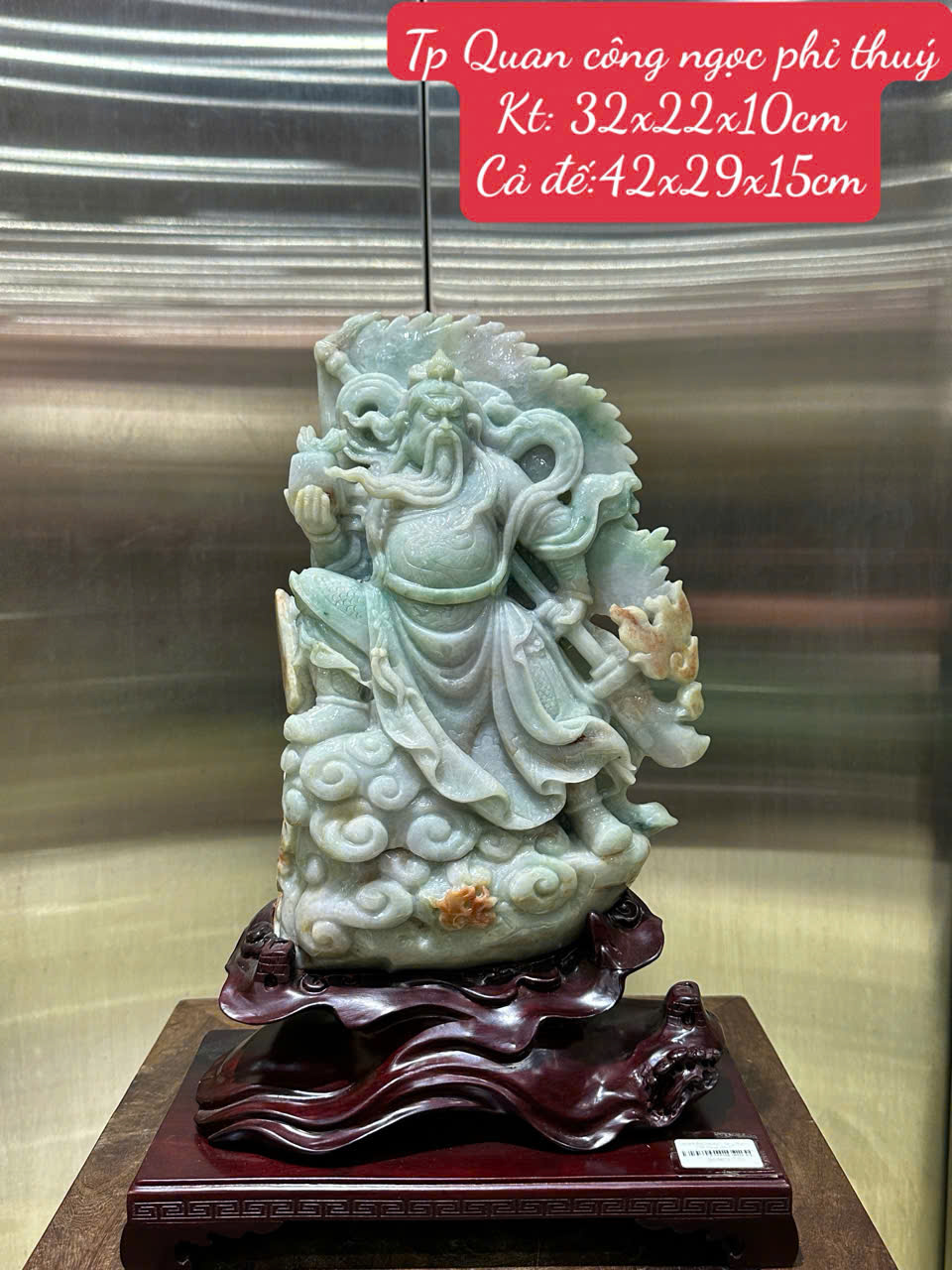 Ngài Quan Công Ngọc Phỉ Thuý (Kèm giấy kiểm đinh)