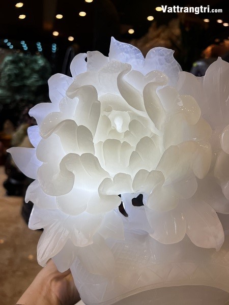 Rỏ Hoa Mẫu Đơn Bạch ngọc onyx 36cm