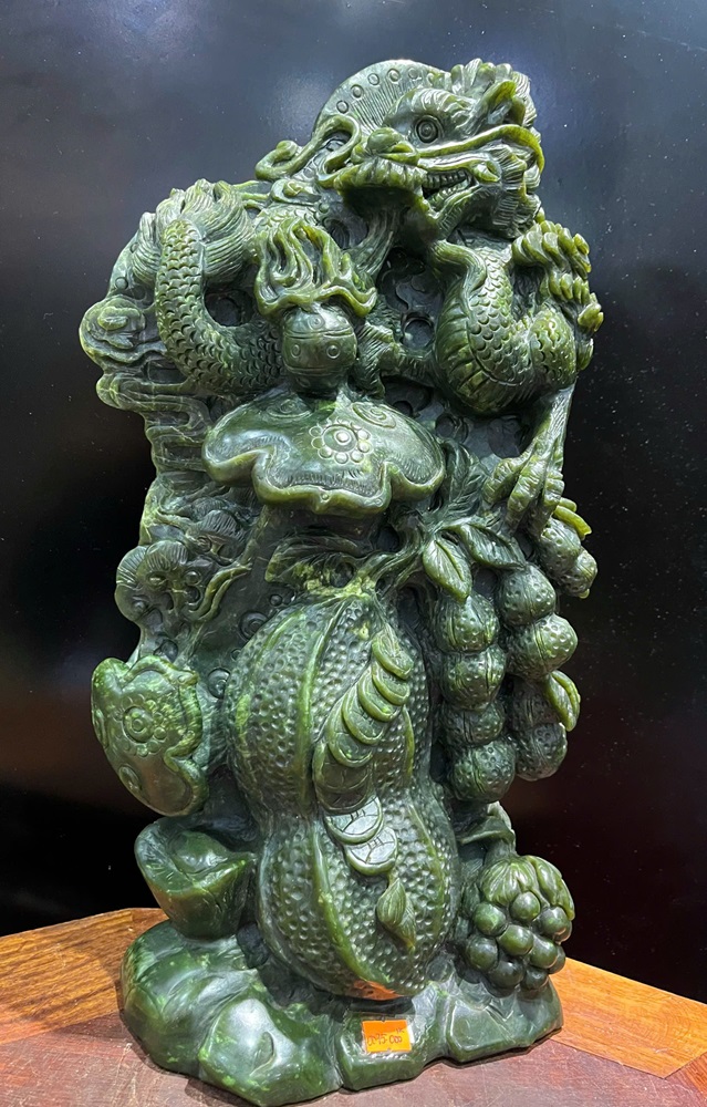 Rồng An Lạc Ngọc Bích + Giấy kiểm định 47x23x10cm