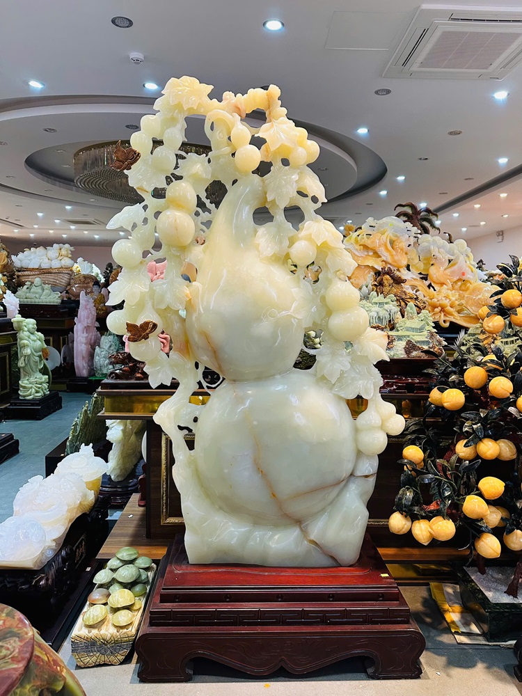 Siêu Phẩm Hồ Lô Phúc Lộc Ngọc Onyx Tự Nhiên