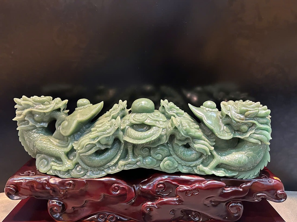 Siêu Phẩm Thanh Gậy Như Ý Cửu Long Thạch Anh Xanh