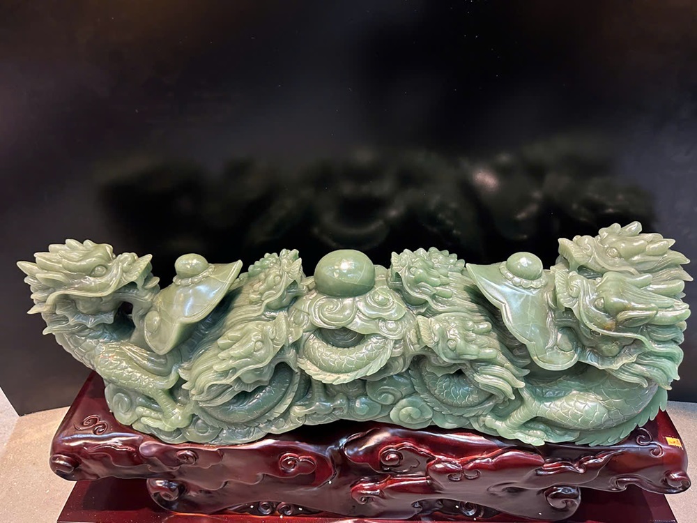 Siêu Phẩm Thanh Gậy Như Ý Cửu Long Thạch Anh Xanh