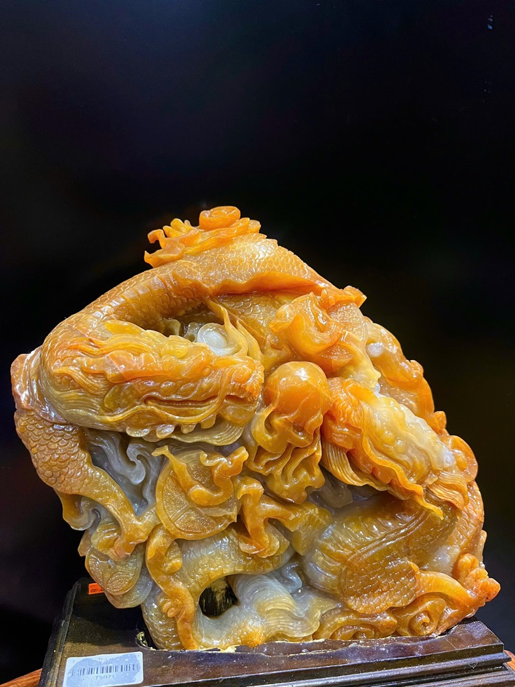 Song Long Vờn Ngọc Ngọc Thọ Sơn 35x26x13cm