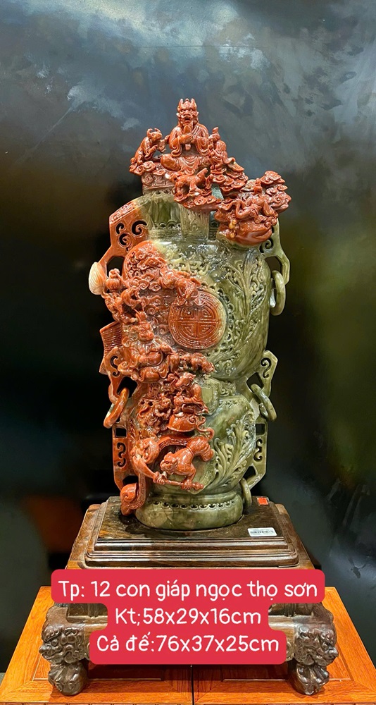 12 Con Giáp Ngọc Thọ Sơn (Kèm giấy kiểm đinh)