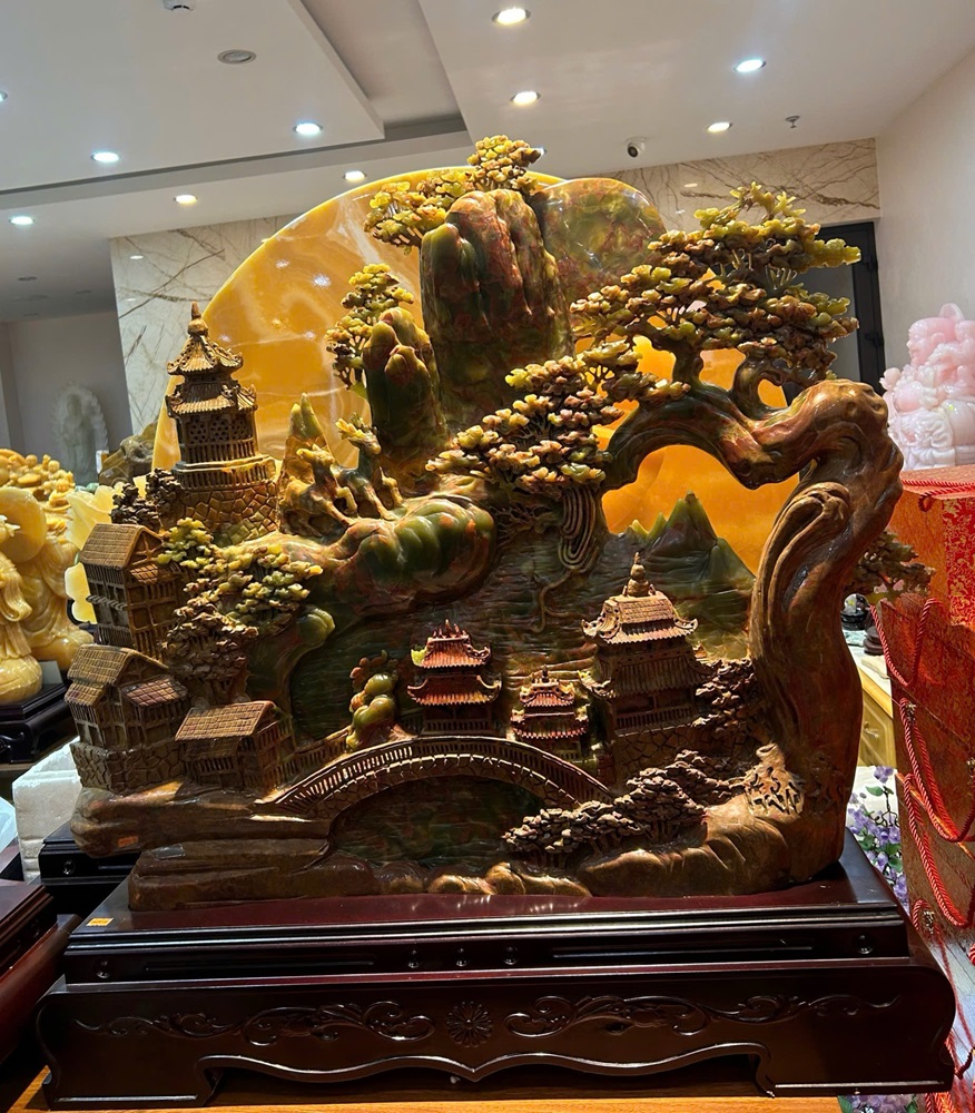 Tác Phẩm Bồng Lai Tiên Cảnh Ngọc Onyx 88x77x12cm