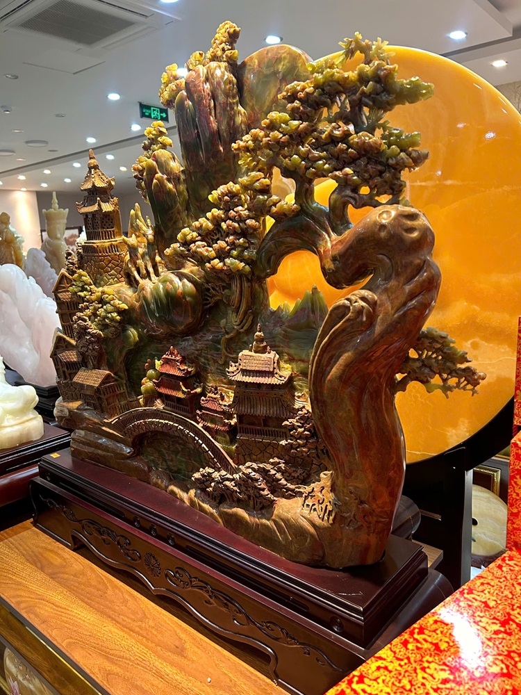 Tác Phẩm Bồng Lai Tiên Cảnh Ngọc Onyx 88x77x12cm