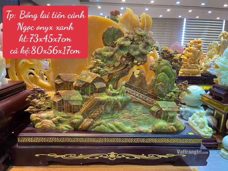 Tác Phẩm Bồng Lai Tiên Cảnh Ngọc Onyx Xanh