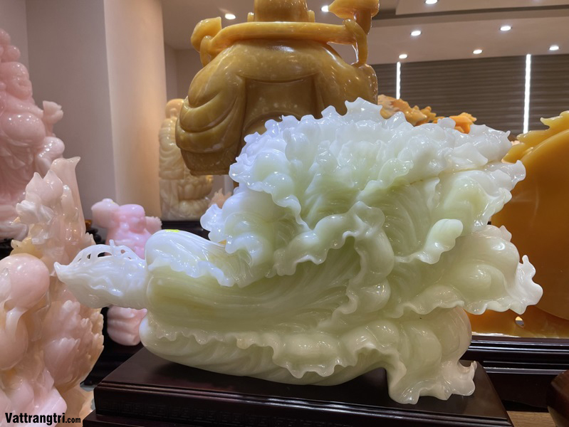 Tác Phẩm Cải thảo phú quý Ngọc onyx tự nhiên 75cm