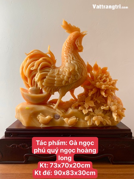 Tác Phẩm Gà ngọc phú quý ngọc hoàng long 90cm