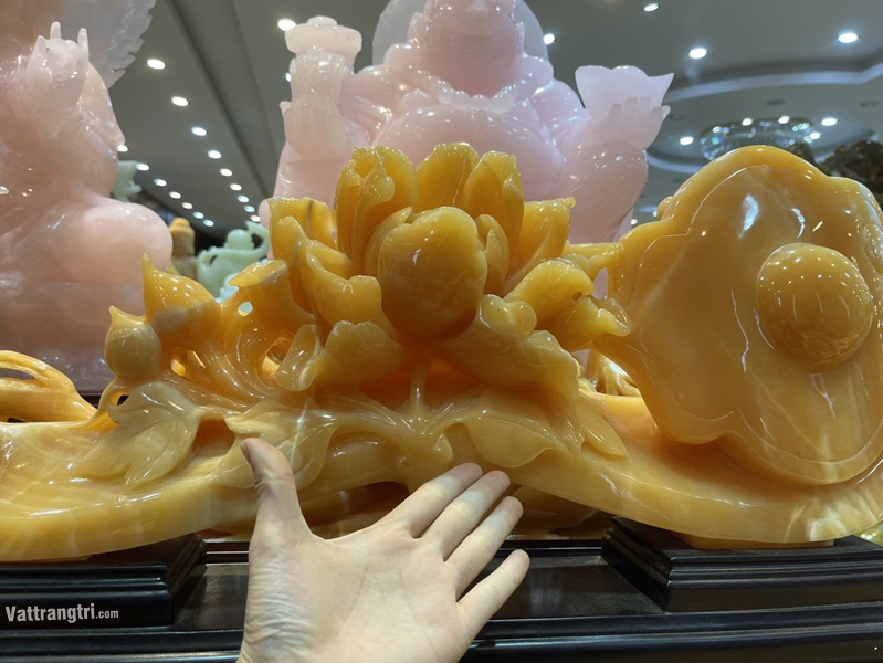 Tác Phẩm Gậy như ý hoa mẫu đơn Ngọc hoàng long 73cm