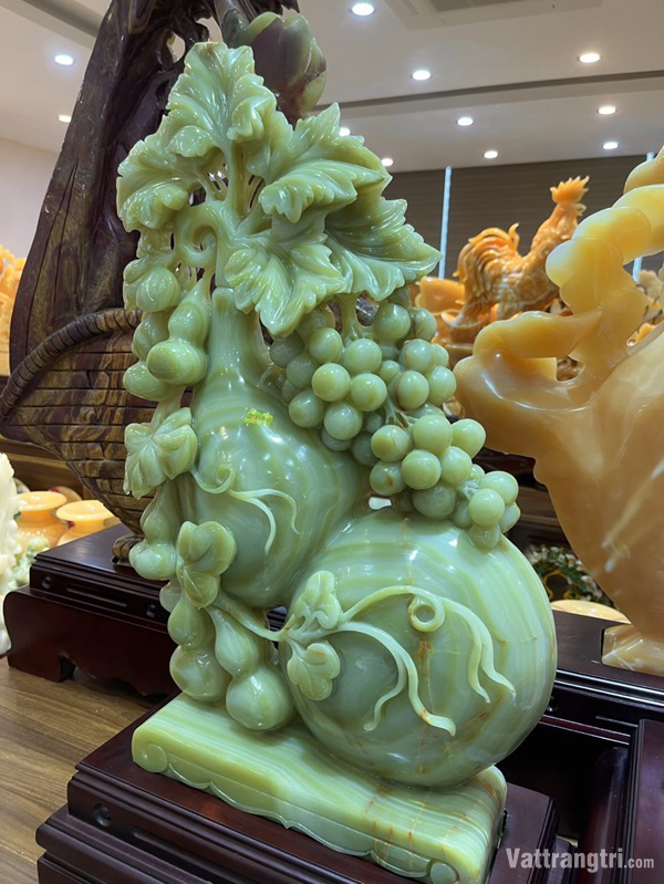 Tác Phẩm Hồ Lô Tài Lộc Ngọc Onyx Xanh