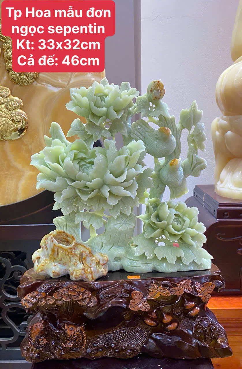 Tác Phẩm Hoa Mẫu Đơn Ngọc Serpentine
