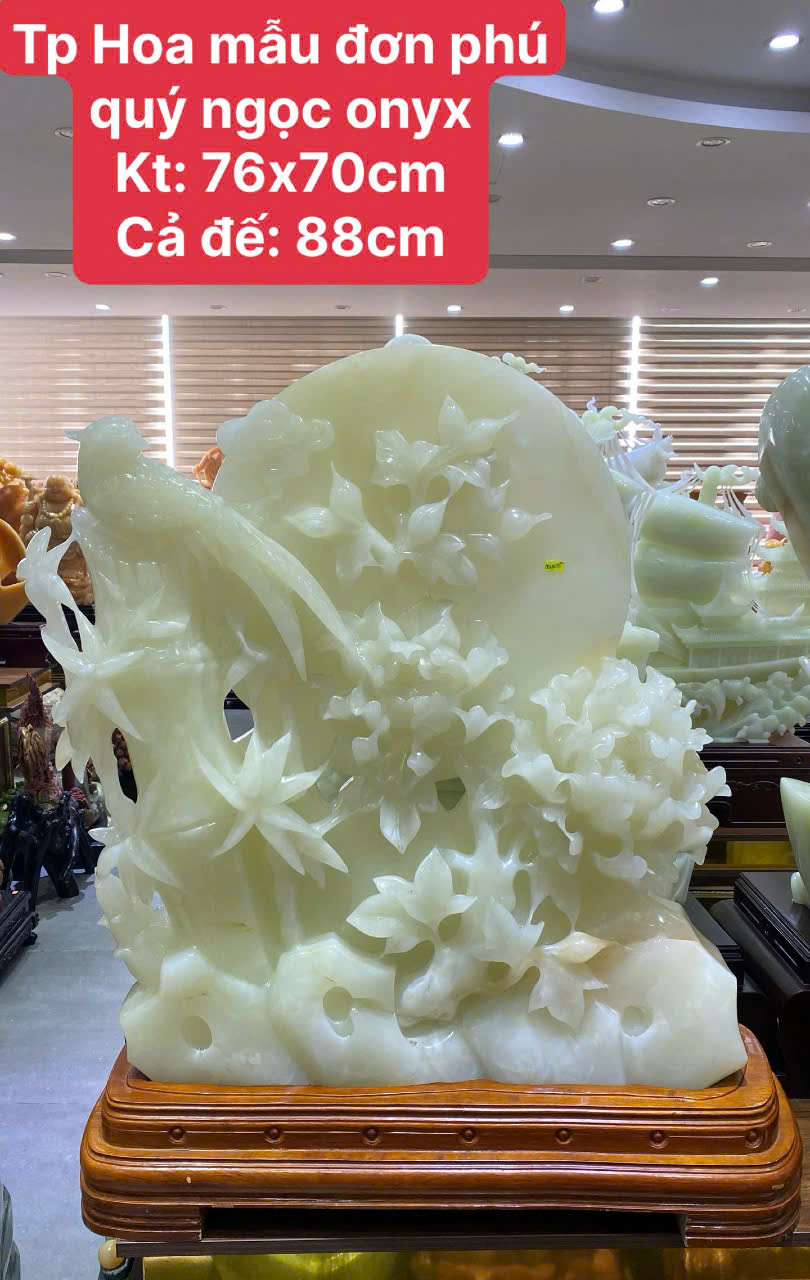 Tác Phẩm Hoa Mẫu Đơn Phú Quý Ngọc Onyx
