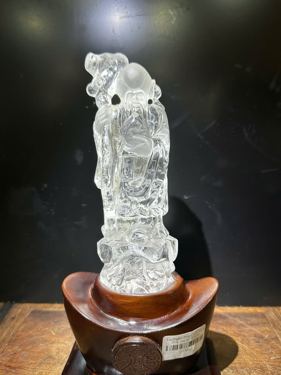 Tác Phẩm Ông Thọ Thạch Anh Trắng 18cm