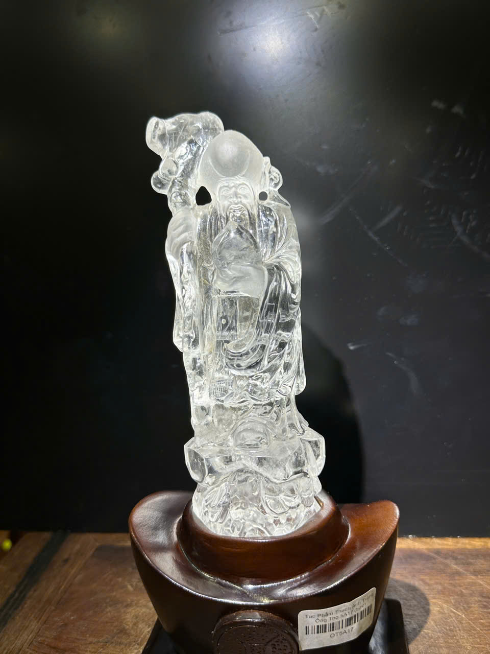 Tác Phẩm Ông Thọ Thạch Anh Trắng 18cm